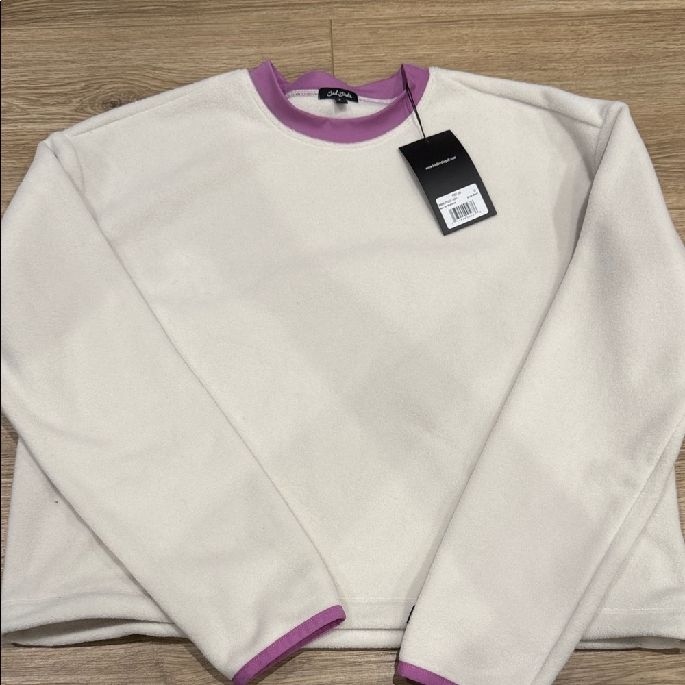 NWT Bad Birdie Fleece crew neck pullover sz small